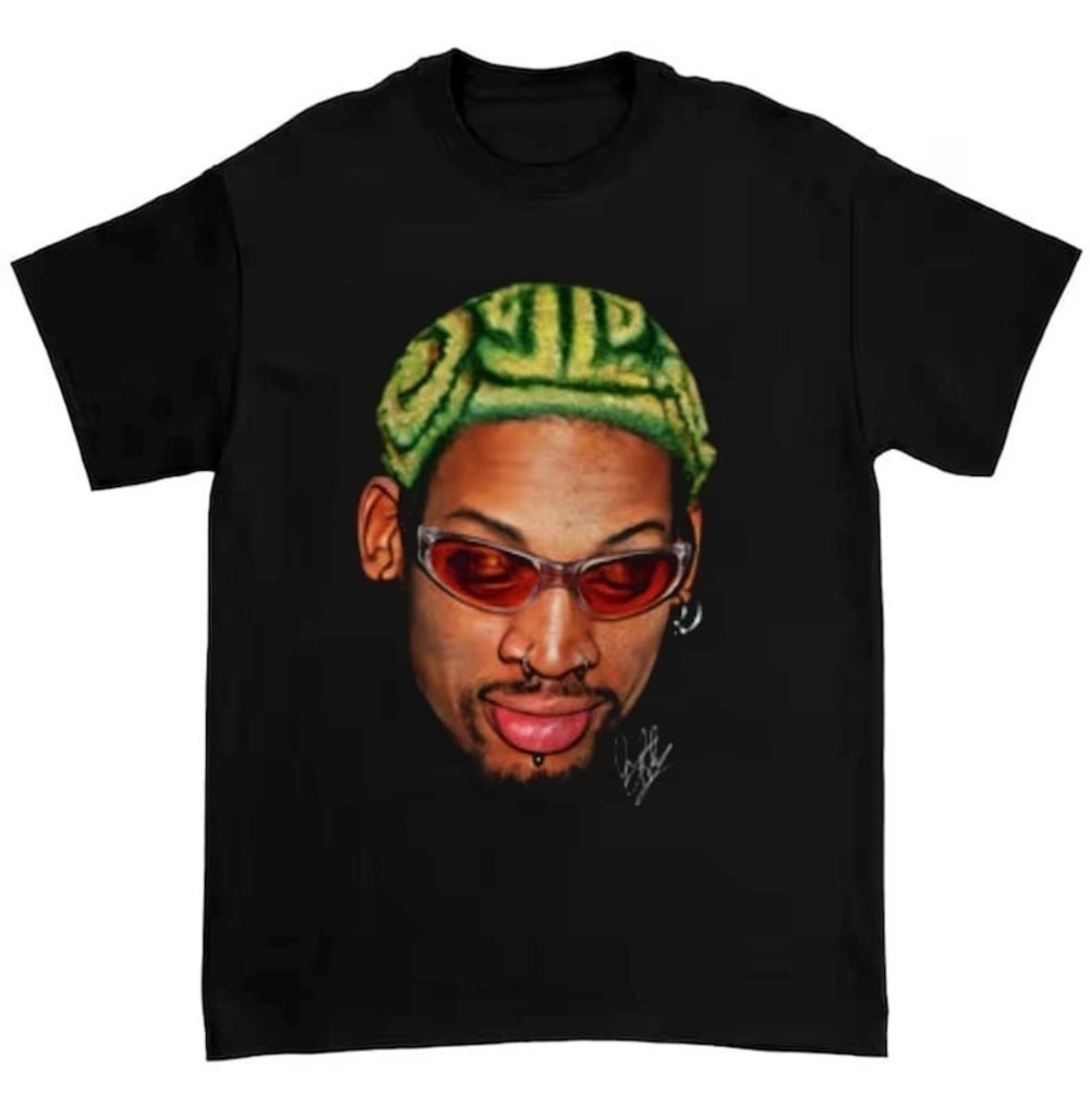 Dennis Rodman Zig Zag Green Hair Rodzilla Hollywood 90s Shirt